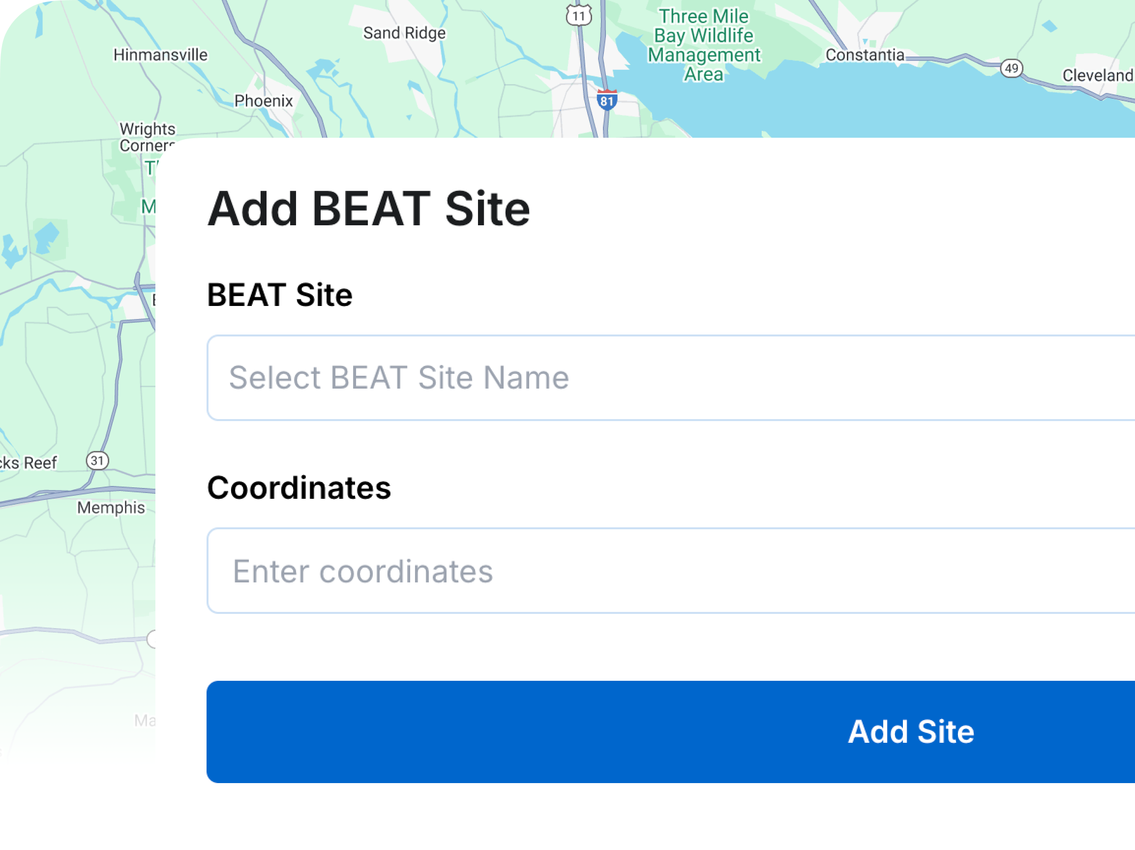 Add a BEAT site